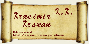 Krasimir Krsman vizit kartica